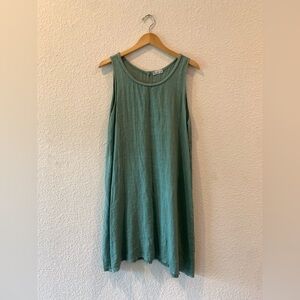 Linen Teal Braided Long Tank Top